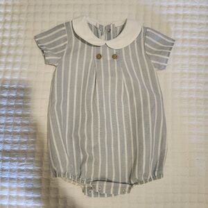 Striped Baby Romper with White Collar Rapife 6m